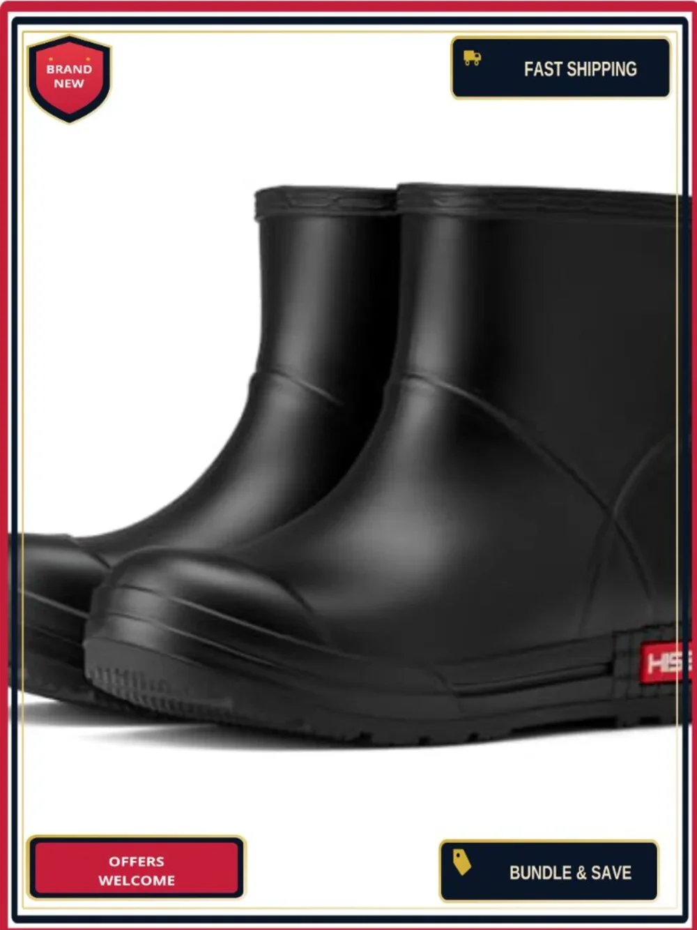 Women's Waterproof Rain Boots Ankle Rubber Chelsea Garden Shoes